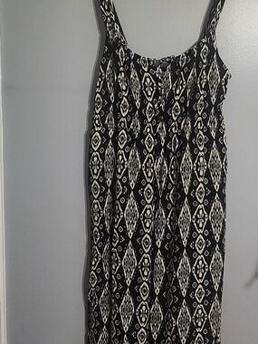 Black and Cream Patterned Women's Romper